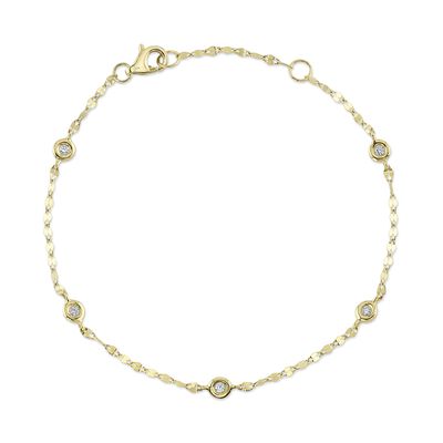 Diamond Bezel Bracelet in 14k Yellow Gold
